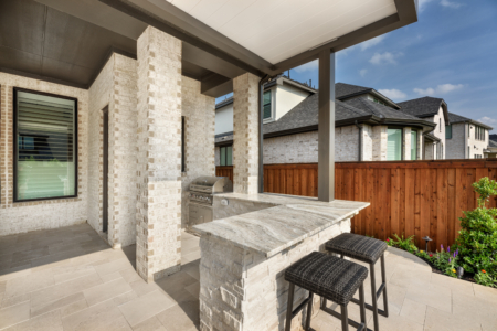 Granite countertops in an outdoor kitchen