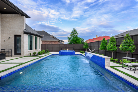 Blue outdoor pool