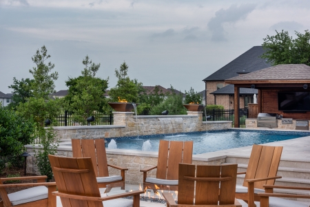 Geometric lines and sunken entertainment