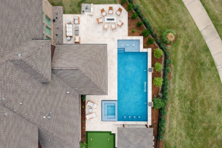 Geometric lines and sunken entertainment