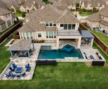 Large house with outdoor kitchen and pool