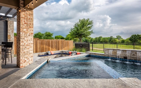 Close up of a sunken firepit