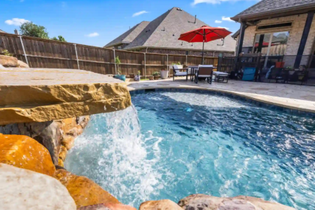 Rock waterfall into a pool